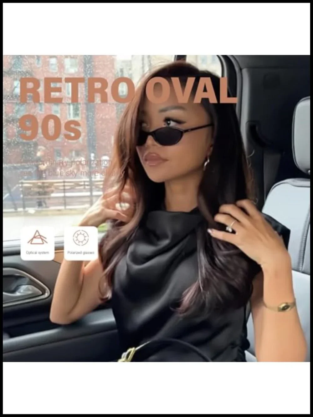 Retro Oval Cat Eye Sunglasses UV Protection Narrow Shades Y2K Trendy